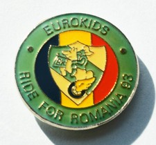 EUROKIDS RIDE FOR ROMANIA 1993 Charity Enamel Tie/Lapel Pin Badge