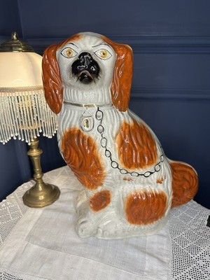 Vintage große Keramik Spaniel Hund Figur - Atemberaubendes dekoratives Statement Stück