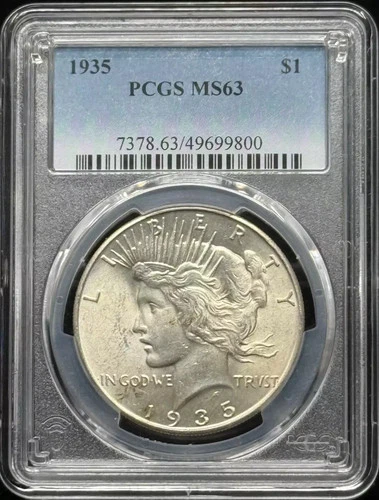 1935 Peace Silver Dollar PCGS MS-63