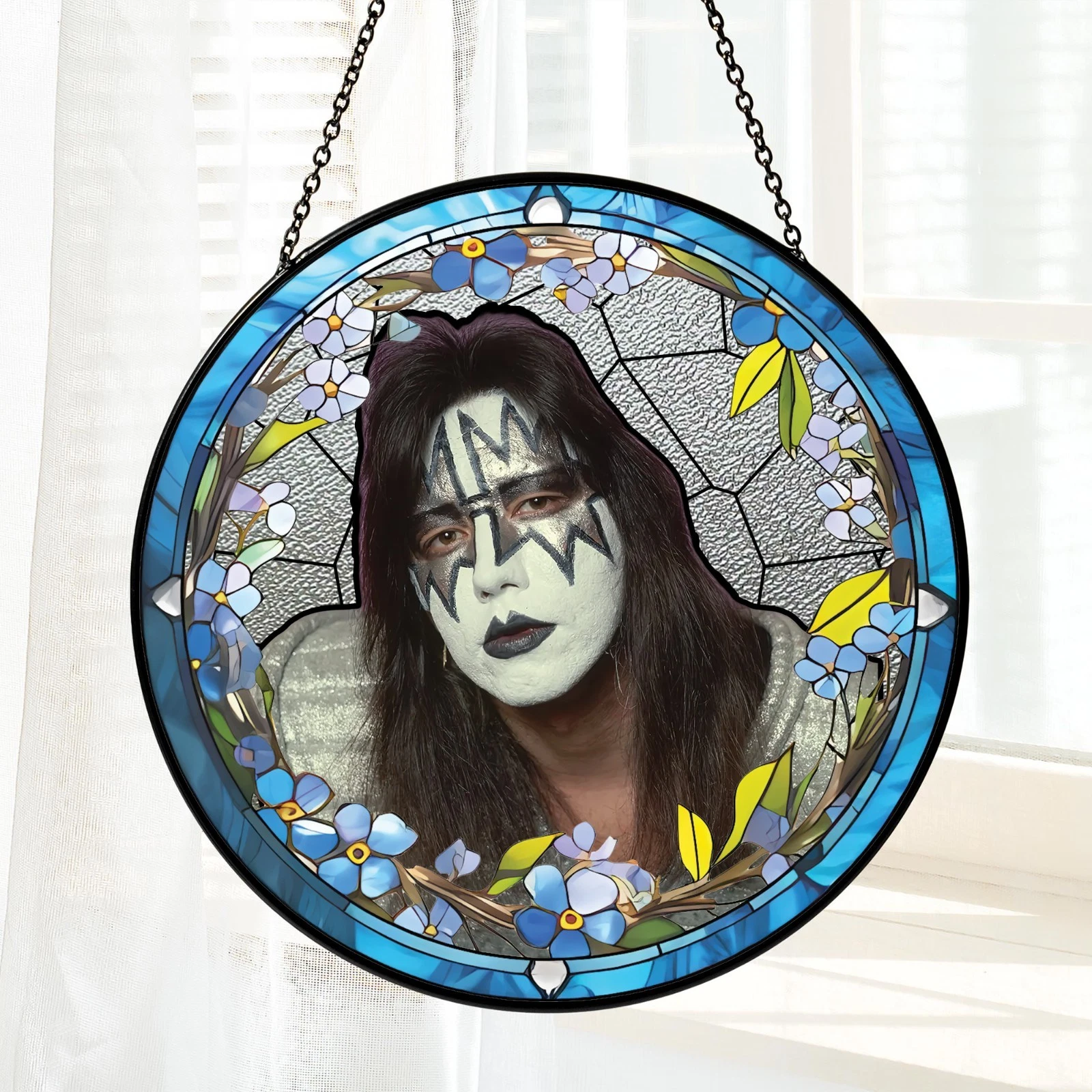 Ace Frehley Stained Glass Suncatcher - Home Window Hanging Ornament
