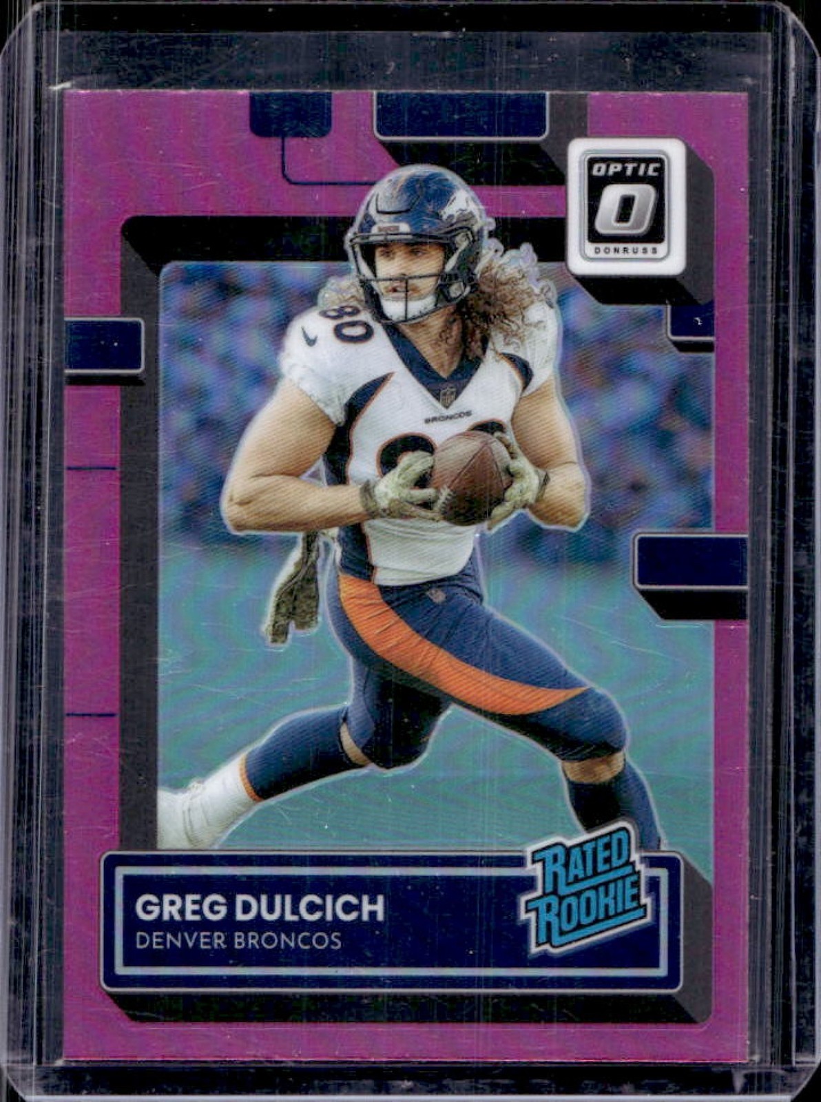 2022 Donruss Optic Greg Dulcich Pink Rookie RC #288 Broncos