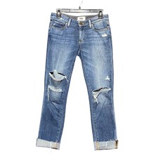 PAIGE Jimmy Jimmy Skinny Jeans Women's 23 Brady Medium Wash Destructed Cuffed