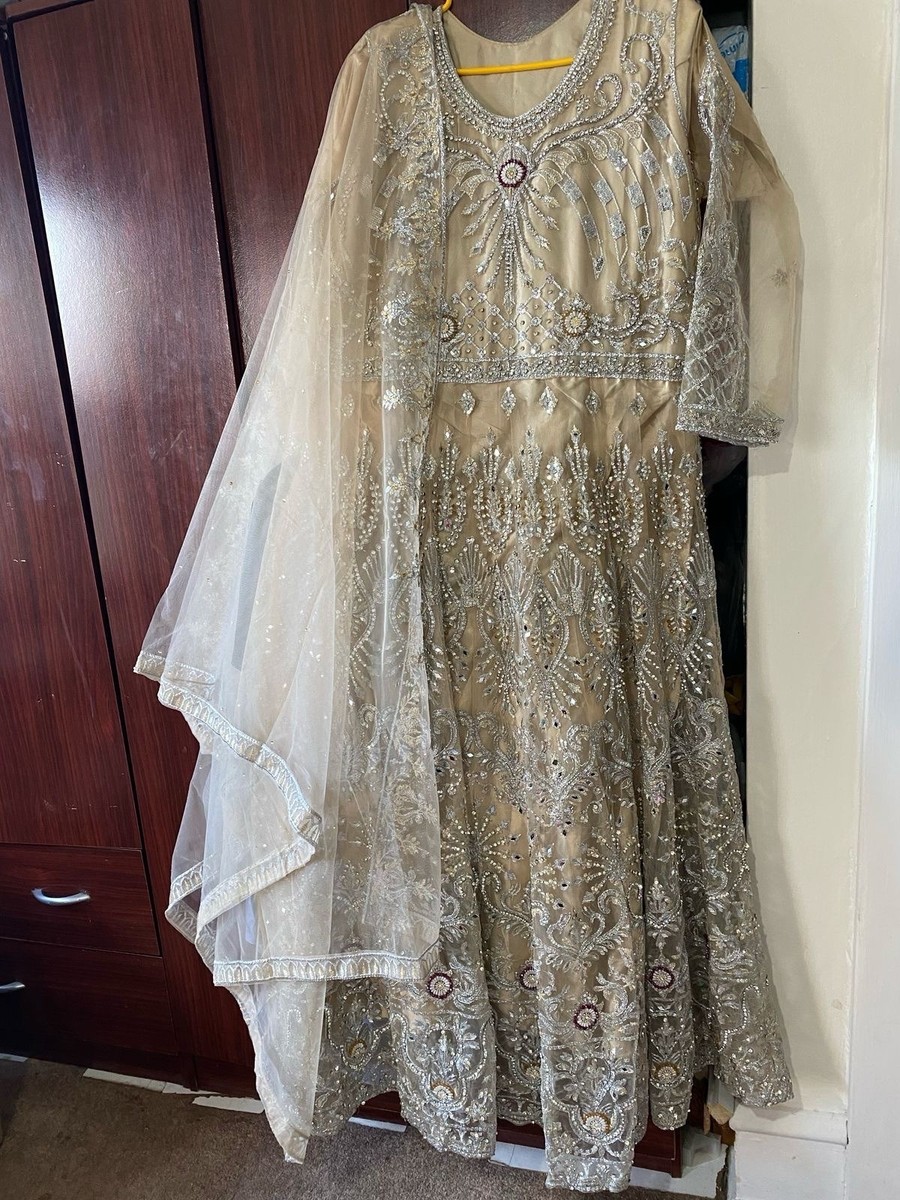 chinese dress ladies Intricate Embellished & Embroidered Mauve Organza Maxi Dress with 12 Kali  Style  Best Price Online in Pakistan