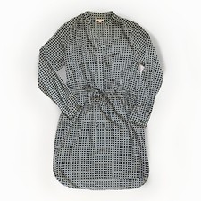 Gap long sleeve shirt dress size M mint & black geometric print drawstring waist