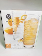 Libbey Pueblo 4-Piece Clear Glassware Set Textured  Better Grip