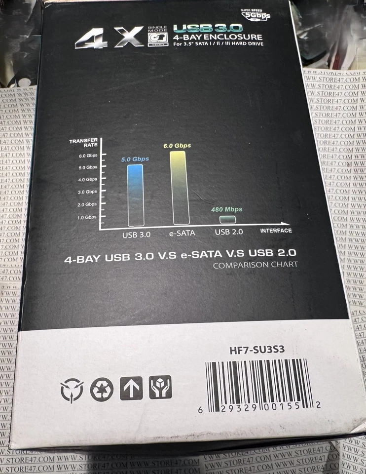 Mediasonic HF7-SU3S3 ProBox 4 Bay 3.5" SATA Hard Drive Enclosure USB 3.0 & eSATA - Image 4 of 4