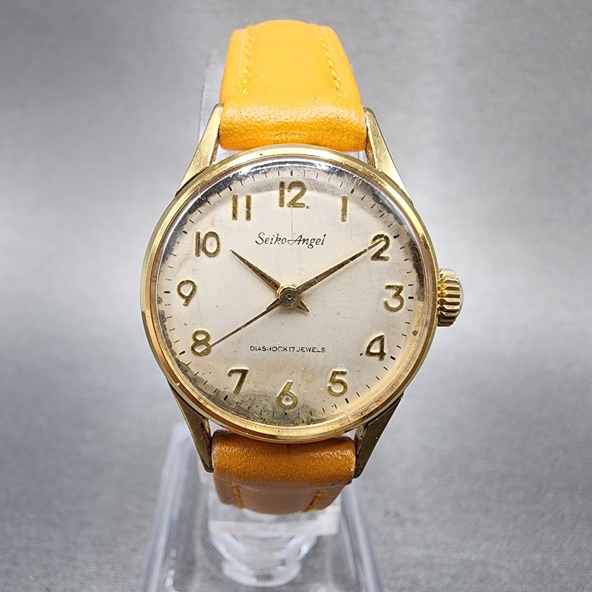 Seiko Angel Watch Women 23mm White Dial Gold Plated Manual Wind