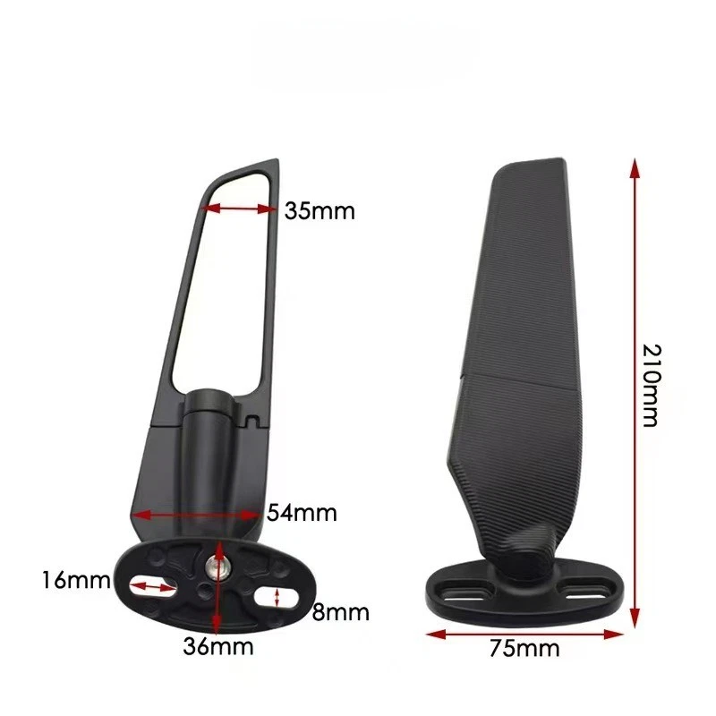For Honda CBR 650R 650F 500R 300R 250R 13-21 Mirror Wind Wing Rotating Rearview Foto 2 de 4