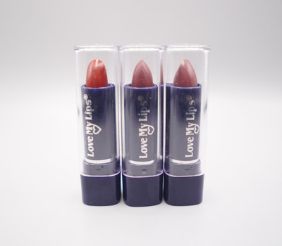 Love My Lips 3 Frosted Lipstick Bundle, Bari Cosmetics, Cocoa Bean & Pure Plum