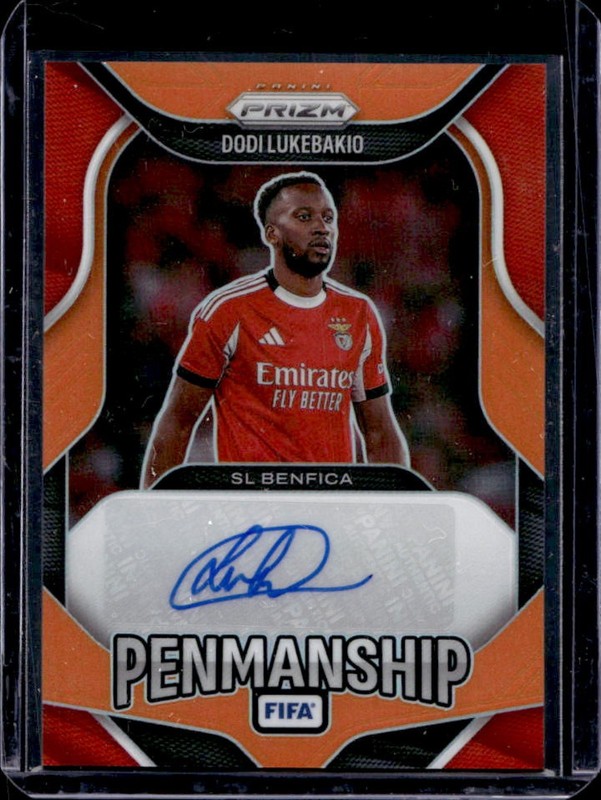 2025-26 Panini Prizm FIFA Dodi Lukebakio Penmanship Orange Prizm Auto #/99