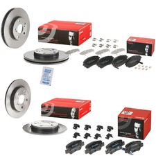 Brembo Bremsscheiben + Bremsbeläge Vorne Hinten passend für Toyota Auris 1.6 1.4