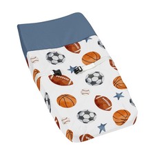 Sweet Jojo Designs Sports Theme Baby Changing Pad Cover - Infant Newborn Boy