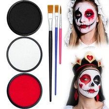 Painting Washable Halloween Makeup Kit White black red Face Body