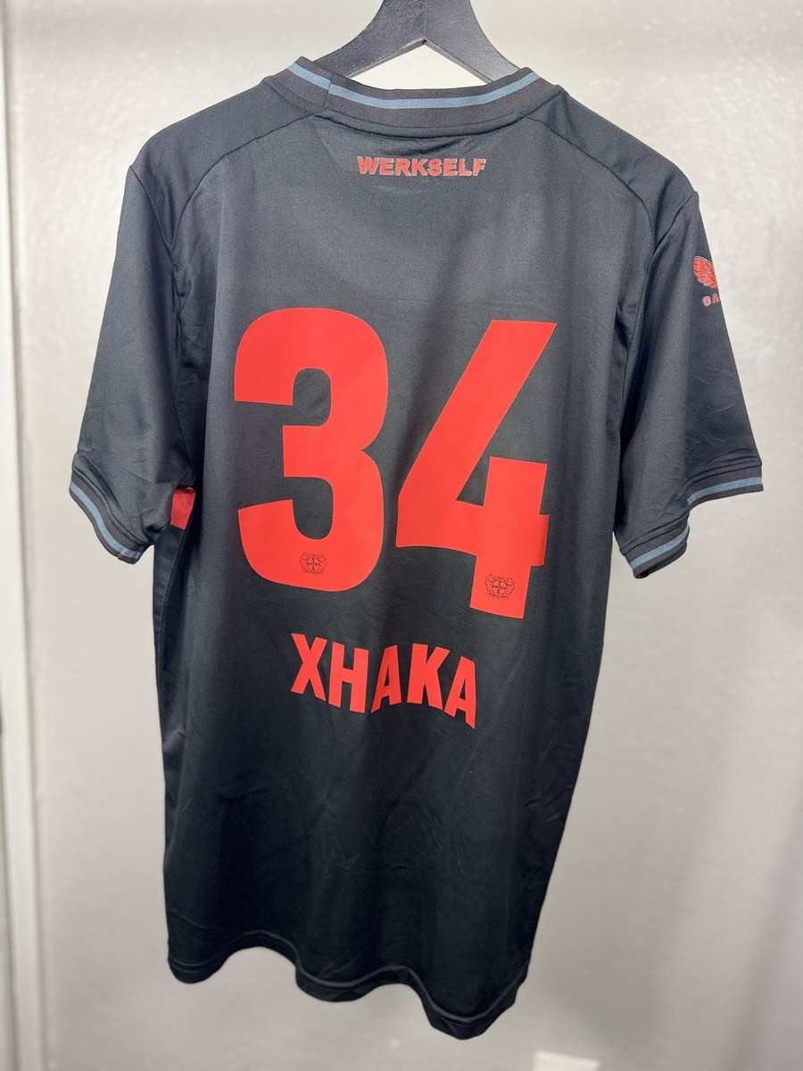 BAYER LEVERKUSEN FOOTBALL SHIRT 2023-2024 SIZE L #34 XHAKA | eBay