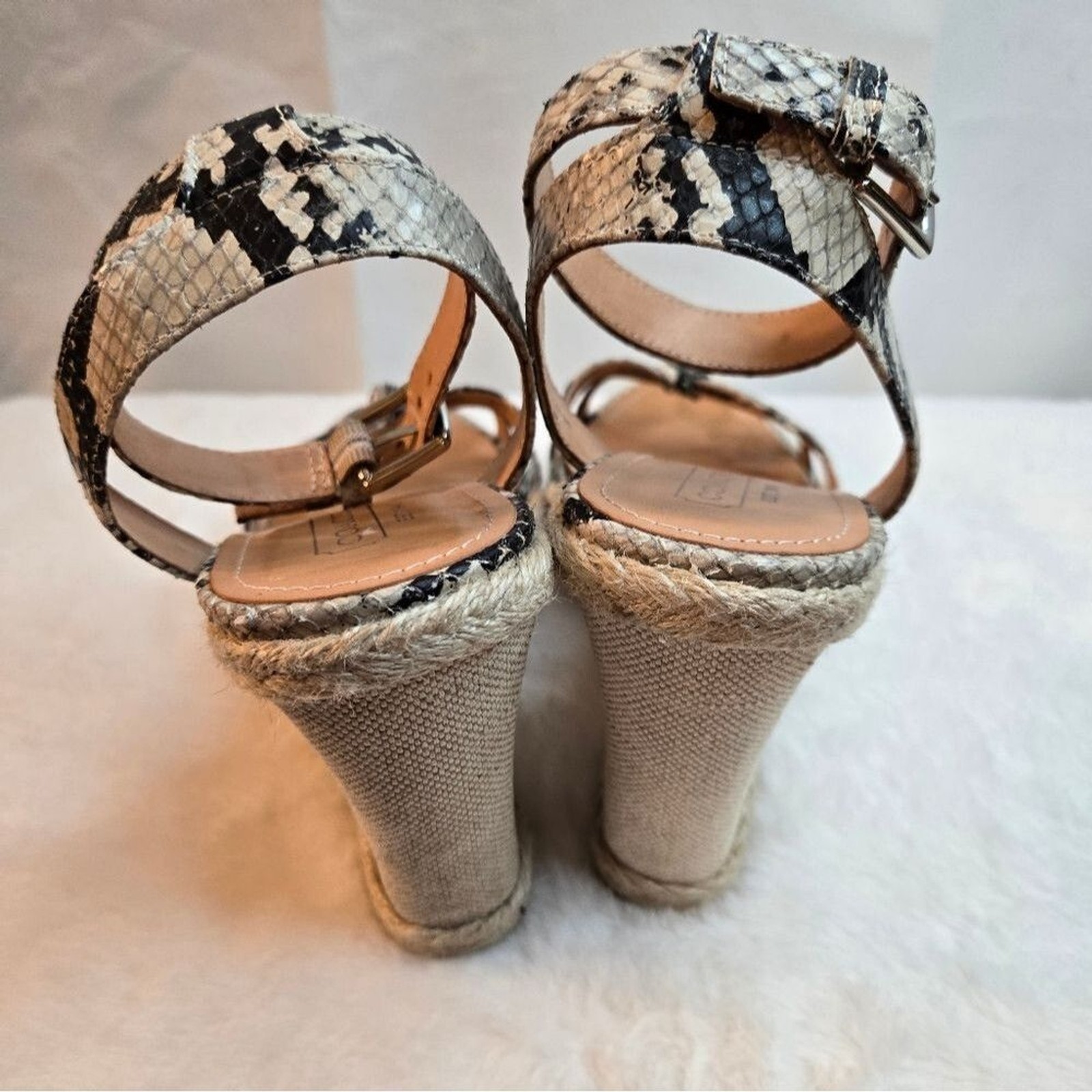 Coach "Helen" Printed Python Espadrilles Wedge Pr… - image 5