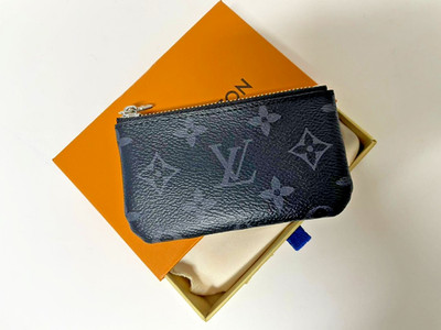 Louis Vuitton Pochette Cles Monogram Canvas Coin Purse Wallet   Black