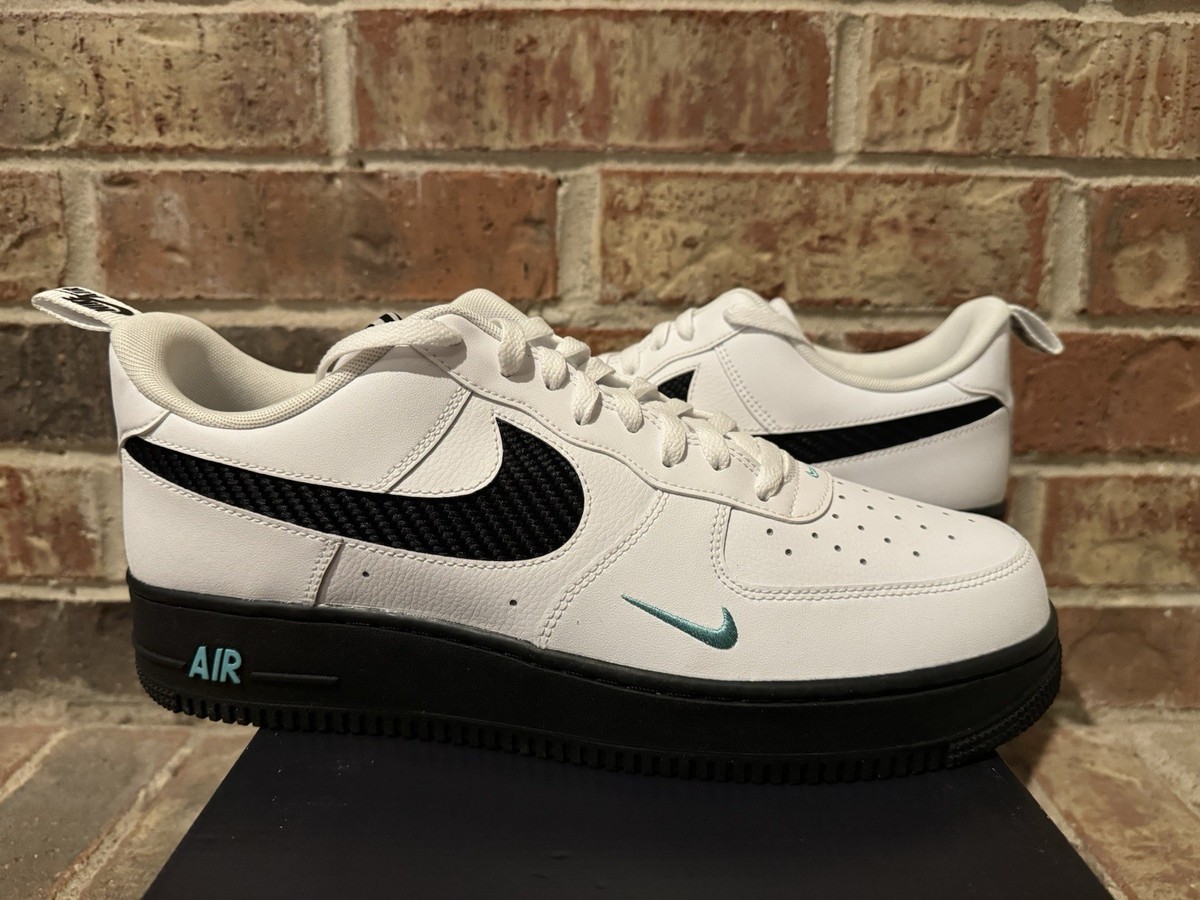 Size 12 - Nike Air Force 1 '07 White Black Teal for sale