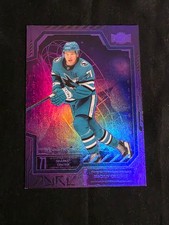 2025-26 Skybox Metal Universe #28 Macklin Celebrini Purple Spectrum FX 72/199!