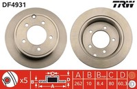 2X TRW Bremsscheibe DF4931 FüR Jeep Patriot Compass MK74 MK49 Sebring JS Caliber