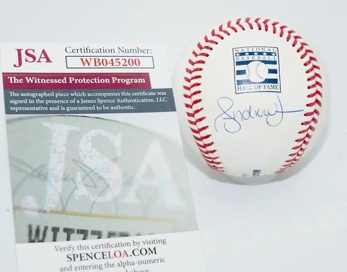 ANDRUW JONES Braves Signed HOF logo MLB BASEBALL + JSA Witness COA