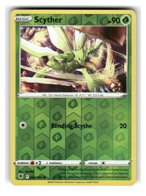 Scyther 004/189 Common Astral Radiance Pokemon Reverse Holo Lightly Played