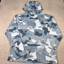 Pelagic Hoodie Mens 3XL Blue Camo Performance Fishing Neck Gaiter Outdoor UPF