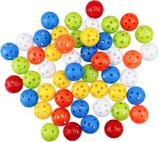 50 Pack Plastic Golf Balls 42mm Practice Training Balls For Indoor Outdoor Sp...