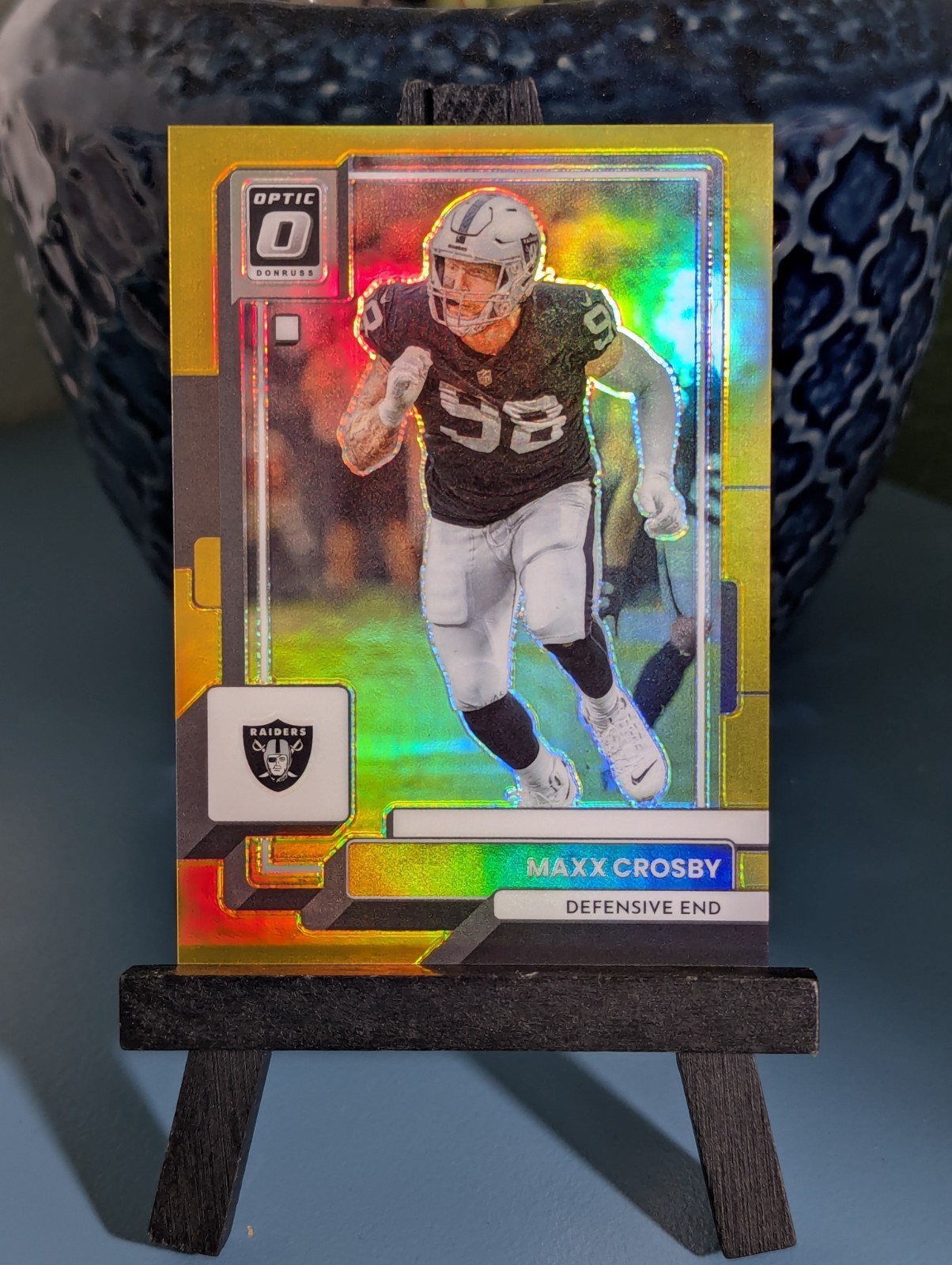 2022 Panini Donruss Optic Maxx Crosby Gold Holo Prizm #/10 Las Vegas Raiders 106