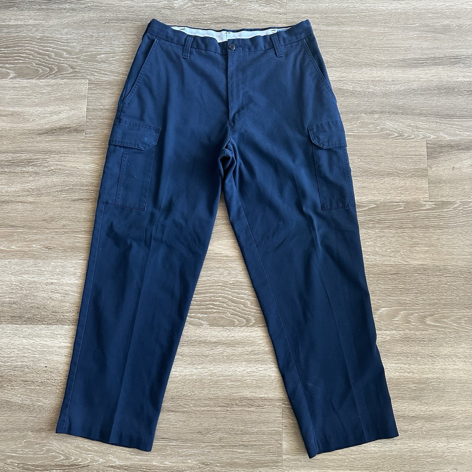 Cintas Work Uniform Straight Leg Cargo  Pants Navy Blue Men’s 34