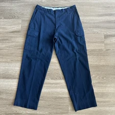 Cintas Work Uniform Straight Leg Cargo  Pants Navy Blue Men’s 34