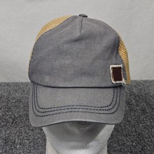 Roxy Trucker Hat Womens Gray Tan Linen Straw ...