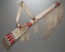 Native American Indian Beaded Rifle Scabbard Sioux Style Suede Leather