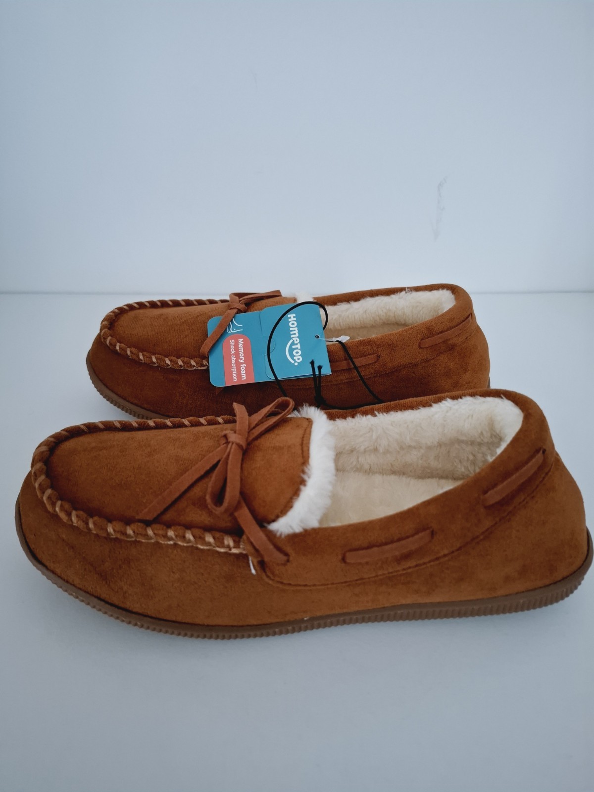 SAOLA HomeTop Mocassini Donna Micro Scamosciato Pantofole Suola Gomma Memory Foam UK4 EU37