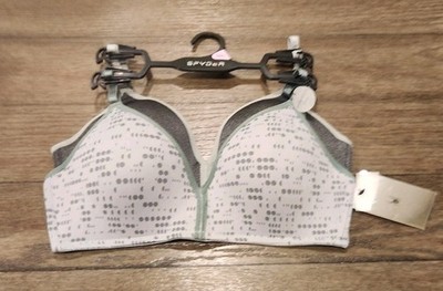 Spyder Intimates 2 Pack Padded Wire Free Green Gray Bra 34C New NWT
