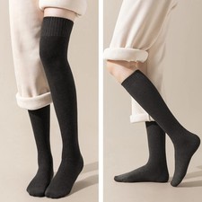 2 Pairs Sets Winter Thick Warmer Stockings For Women Knit Cotton Thermal Over