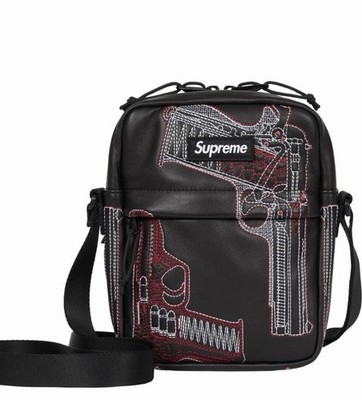 Supreme Guns Leather Embroidered Shoulder Bag SS26