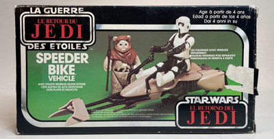 Kenner Star Wars vintage Bilogo Europe ROTJ Speeder Bike vehicle + box 1983