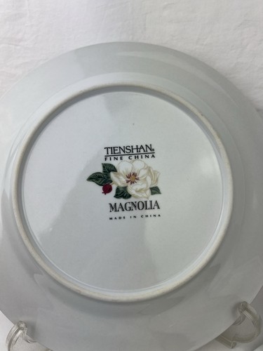 4er Set Tienshan Magnolie Blume 10 1/2" Speiseteller Fine China Vintage - Bild 5 von 13