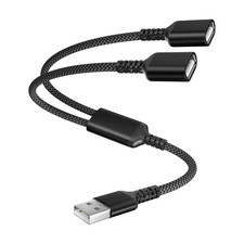 USB Splitter 1 in 2 Out 1Ft,Dual Port Extender Hub,Usb Splitter Y Cable Male to