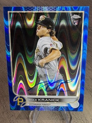 2022 Topps Chrome Blue Ray Wave Refractor /150 Max Kranick Auto RC Pirates K1