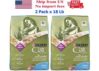 (2 pack) Purina Cat Chow Naturals, Indoor Dry Cat Food, Chicken & Turkey, 18 lb