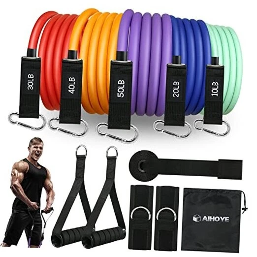 Resistance Bands for Working Out, Exercise Bands with 10-150LB Set (11Pcs)