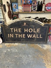 Vintage Wooden Pub Sign The Hole In The Wall Big Wooden Sign Pick Up Only Ss2