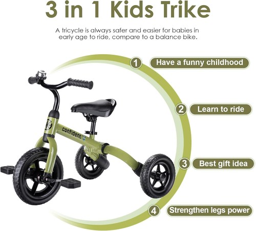 Durable 3-in-1 Toddler Tricycle & Balance Bike for Outdoor Fun, Easy Assemble - Picture 6 of 10