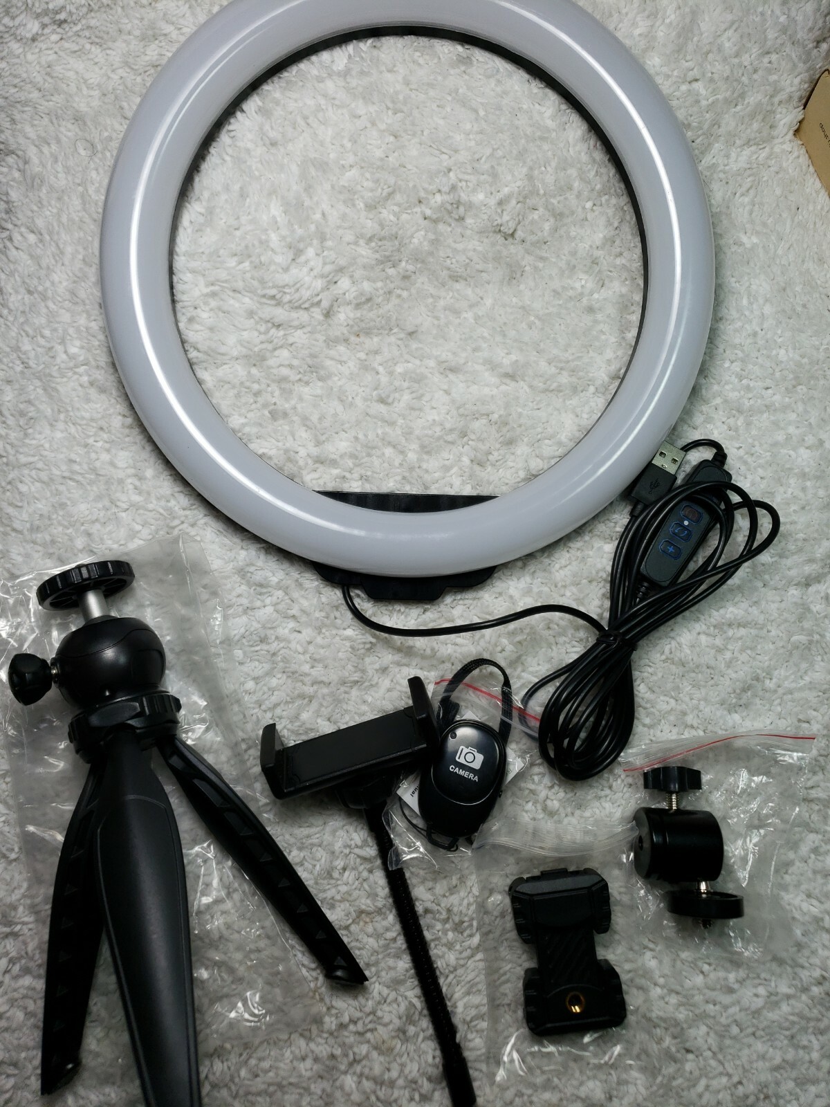 Ring Light 10 LED & Tripod Stand Phone Holder For Selfies Youtube Desktop Makeup-image