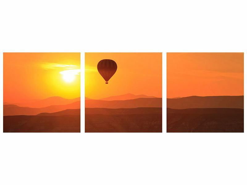 Panorama Bild 3-teilig Heissluftballon bei Sonnenuntergang Leinwand Acrylglas Al Panorama Bild 3-teilig Heissluftballon bei Sonnenuntergang Leinwand Acrylglas Al