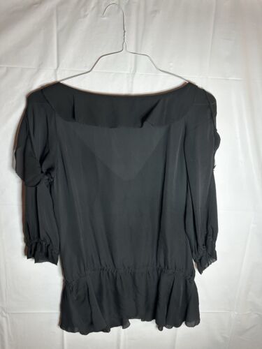 Camicetta White House Black Market donna piccola manica lunga accenti con volant - Foto 2 di 3