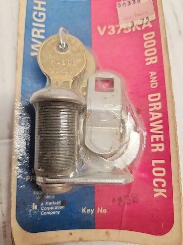 2 Vintage Wright Bros Door Drawer Lock with Keys New Old Stock - Picture 6 of 6