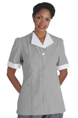 $35 NWT EDWARDS GARMENT GREY JR CORD HIDDEN PLACKET HOUSEKEEPING TUNIC SIZE 2-4