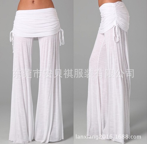 New hot selling loose flared pants, popular wide leg long pants for women - Picture 17 of 31